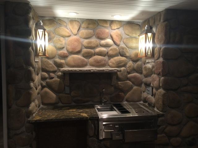 Outdoor lighting in nook area in Keuka Park, NY
