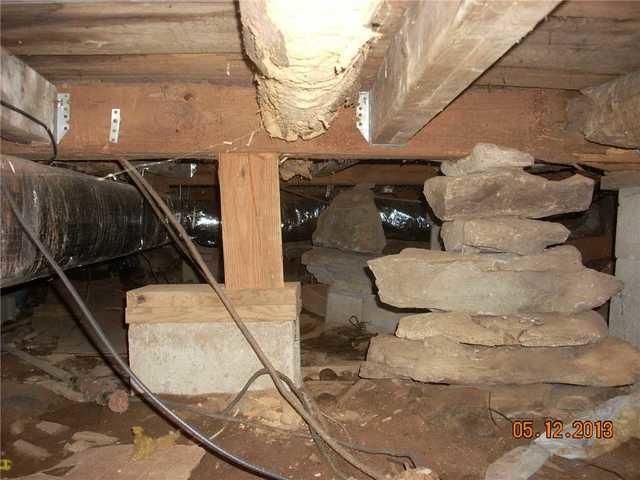 Crawl Space Before DryZone in Mansfield, Massachusetts