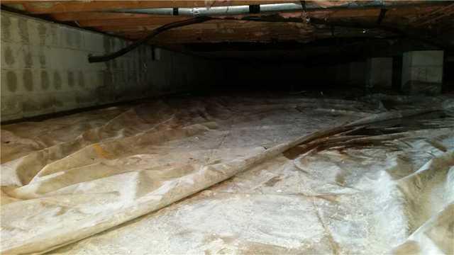 The crawl space in Vienna, MD is ready for DryZone to take care of this problem.