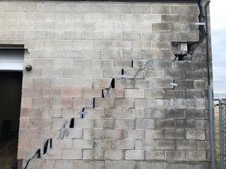 The wall had separated up to 2 1/2 inches in some places.