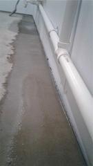 To remove water seeping through the concrete walls, we installed our WaterGuard System, which will catch all water that falls down and carry it to the sump pump.