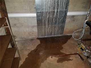 From pressure on the walls outside of the soil, water was pushing its way through into their basement.