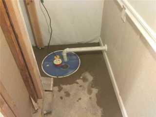 Freshly cement was paved after pump installation