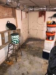 As the water soaks into the block walls, the left-over minerals make it difficult for the paint to stay on the blocks.