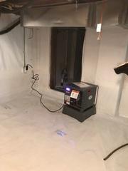 The SaniDry Sedona will ensure that this crawlspace stays dry and mold free!