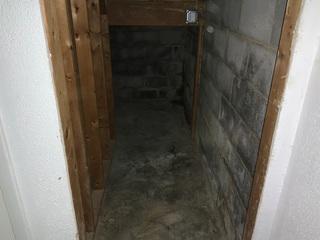 Before picture of the main area where water was entering the home.