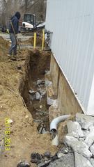 After the soil is removed the foundation is prepared for the piers.