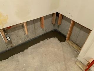 WaterGuard is Installed Around the Perimeter of the Basement