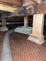 Drainage matting is the first piece that is installed for the vapor barrier service.