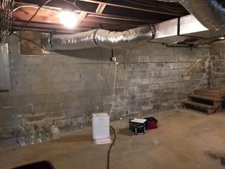 Bowing wall with horizontal crack