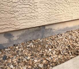 Flaking paint is a very common symptom when the stem wall is failing, and most people blame the sunlight and the heat, but the one to blame is oxidation since it is slowly destroying the stem wall from the inside out.
