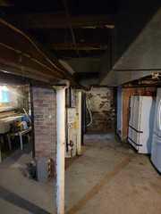 Moisture in the basement can lead to rusted support posts.