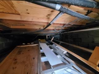There was no support for the floors above in this crawlspace.