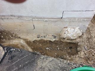 Here you can see the cracked foundation and the separation due to the settling overtime.