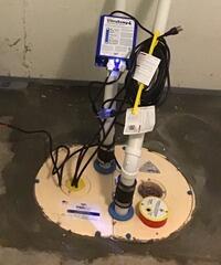 Sump Pump and Backup Battery Installed