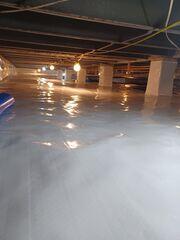 The installation of the CleanSpace Encapsulation System is complete. The plastic liner, which extends throughout the entire crawl space and covers the drainage matting underneath, offers superior waterproofing and insulation.
