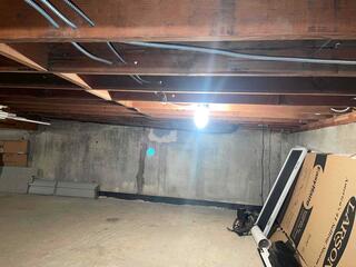 This was the ceiling in the crawlspace underneath wear the floor is sagging.