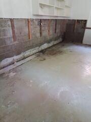 This was the basement prior to waterproofing. They were experiencing water damage.