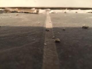 This gap shows how the foundation settlement effects the home.