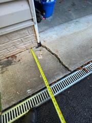 Due to washout underneath, this concrete section had dropped.