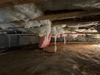 When insulation gets wet it falls down and is no longer insulating your home!