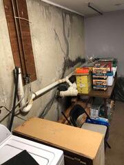 Here you can see the crack in the foundation prior to any work being done.