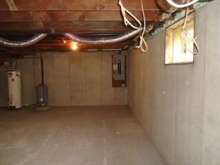 This is the basement prior to installation of any waterproofing products.