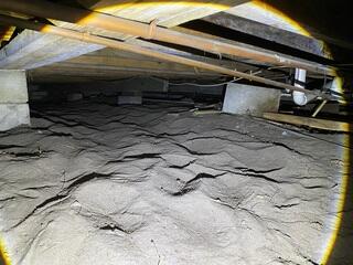 The soil underneath the home's foundation has become unstable, resulting in the piers supporting the floors above settling.