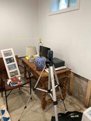 This is the area, the lowest point in the basement, where the sump pump would be installed.