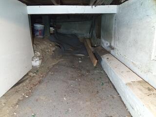 Before we encapsulated this crawl space.