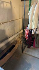 This would be where our TripleSafe sump pump gets installed. It is the lowest point in the basement, so water runs to it.