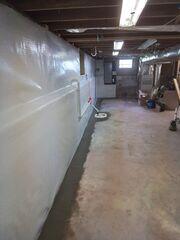 Shown in this photo are our CleanSpace Vapor Barrier, WaterGuard, and SuperSump Plus.