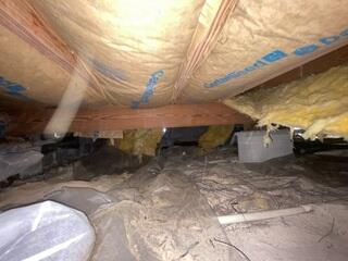 Upon inspection, our Design Specialist discovered that the homeowner's crawl space was excessively damp and humid, lacking protection against moisture damage.