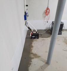 This SaniDry Dehumidier (see top right behind support column) will help filter the air and remove moisture.