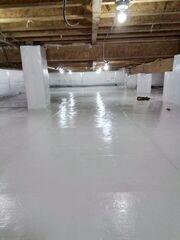 This CleanSpace vapor barrier lines the floor and walls to protect against unwanted moisture.