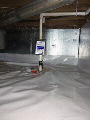 The SuperSump pump system is a top-rate system that is equipped with an built-in alarm for when water levels rise.  Our CleanSpace vapor barrier is the most durable vapor barrier on the market. Made from 20mil, 7-layer polyethylene, it will seal and protect your space from any moisture intrusion.