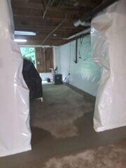 Our CleanSpace vapor barrier fits around flat and uneven surfaces!