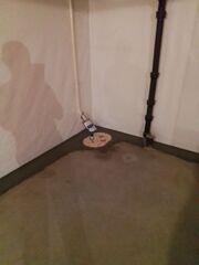 Our TripleSafe sump pump system, installed in the corner of this basement, offers three levels of protection against basement moisture!