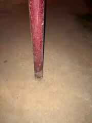 Rusted columns can be a sign of basement moisture. When moisture accumulates along the bottom of the column and rust forms, the structural integrity of the house can become compromised overtime.