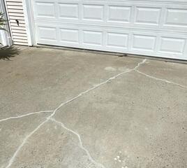 After PolyLevel was injected into the concrete slab to lift and level the surface.