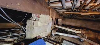 This crawlspace was not properly supported and the floors above were not stable.