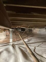 Our crew installed our CleanSpace crawl space encapsulation system in this homeowner's crawl space.