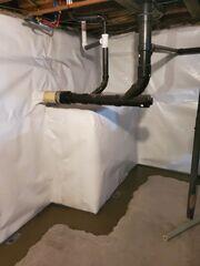 We tackled this homeowners leaky basement issues head-on by installing WaterGuard and CleanSpace. These cutting-edge solutions not only waterproofed their basement but also transformed it into a dry, safe, and usable space. Through these images, witness our commitment to providing a reliable and long-lasting fix, ensuring a remarkable customer experience and a dry basement for years to come.