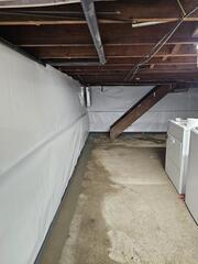 Our patented CleanSpace wall system acts as a vapor barrier to keep moisture and humidity out of the basement.