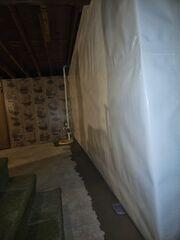 We installed our WaterGuard system, CleanSpace liner, and SuperSump pump to effectively tackle the problem, ensuring a dry and healthy basement environment.
