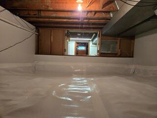 Our team encapsulated this crawl space with our patented CleanSpace vapor barrier.