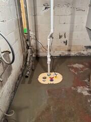 Our crew installed our patented waterproofing solutions in this basement.
