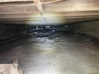 An inspection by an LRE Design Specialist uncovered elevated humidity and moisture levels in the crawl space, which had led to damage to the wooden support joists.