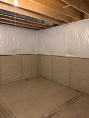 Water was leaking from the walls and floors of this basement. They needed a wall to floor covering and drainage system to prevent water damage.