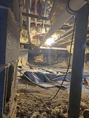 As you can see, the crawl space was a mess. The insulation was falling down, there was a bunch of debris scattered about, and it was very humid.